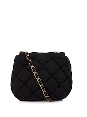 CHANEL Black Bubble Quilt Flap Bag Fabric Handbag - Image 2 of 6