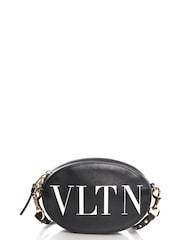 Valentino Black V Logo Cross-Body Calfskin Handbag - Image 1 of 6