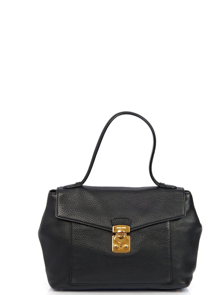 Miu Miu Black Caribu Top Handle Bag - Image 1 of 6