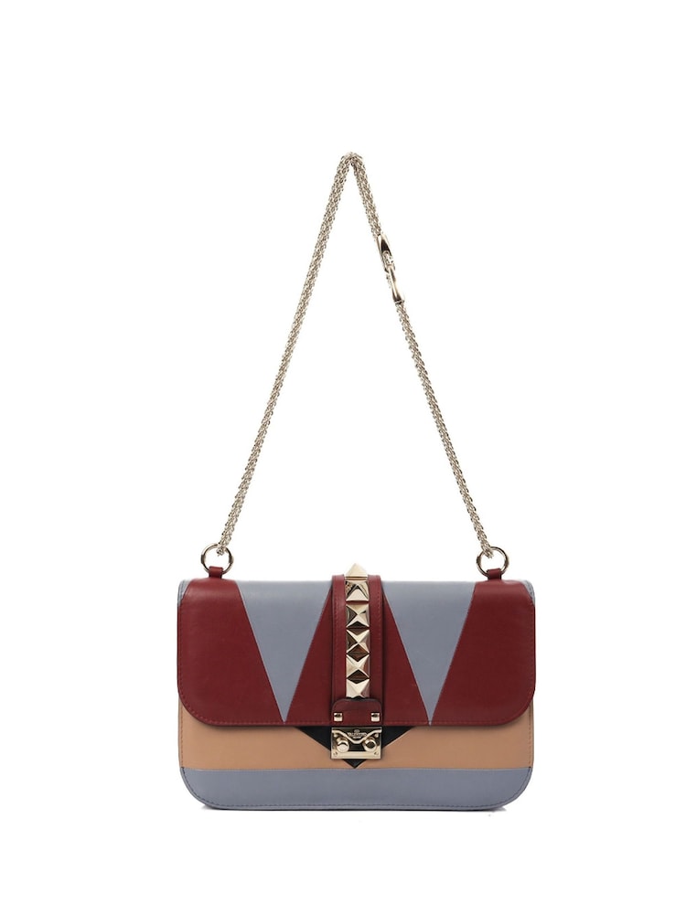Valentino Natural Medium Glam Lock Leather Handbag - Image 1 of 6