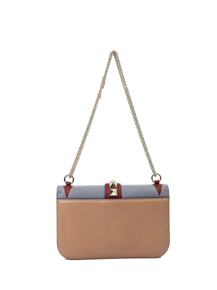 Valentino Natural Medium Glam Lock Leather Handbag - Image 2 of 6
