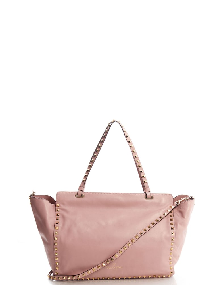 Valentino Pink Guitar Rockstud Tote Small Handbag - Image 6 of 6