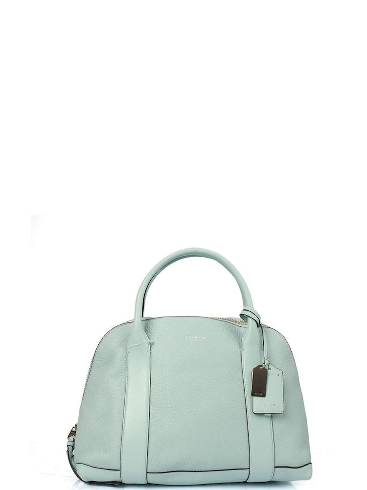 COACH Blue Bleecker Preston Satchel Leather Handbag - Image 1 of 6