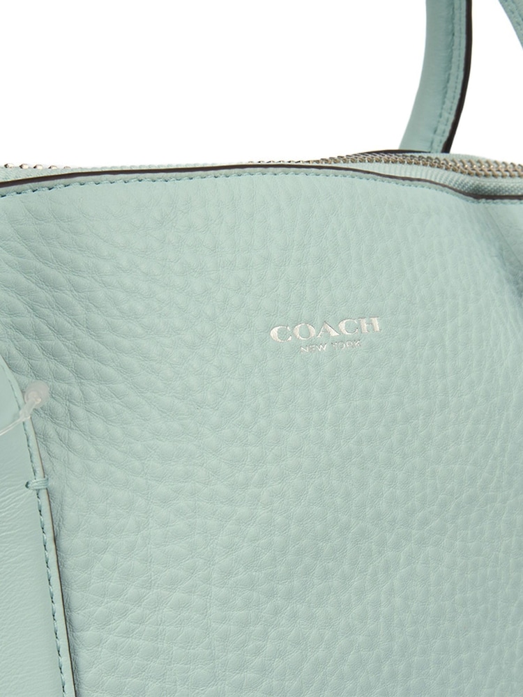 COACH Blue Bleecker Preston Satchel Leather Handbag - Image 6 of 6