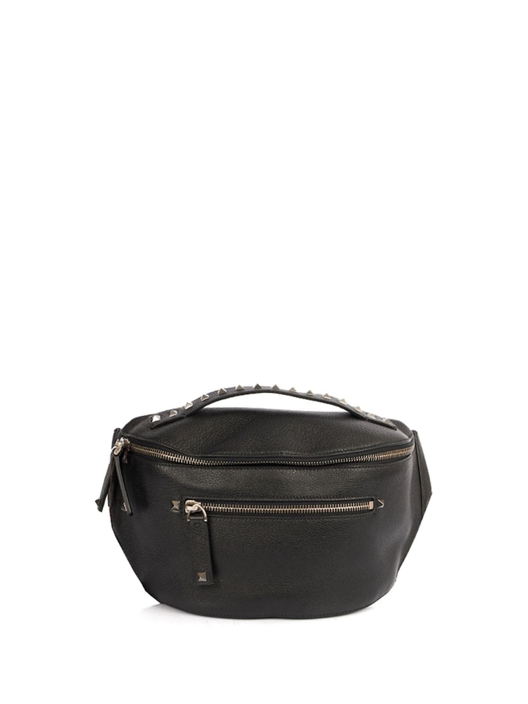Valentino Black Free Rockstud Belt Bag Calfskin Handbag - Image 1 of 6