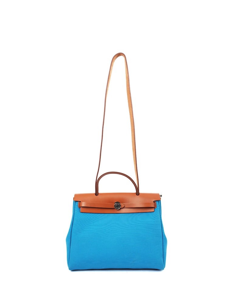 Hermès Blue Herbag Zip 31 Fabric Handbag - Image 1 of 5
