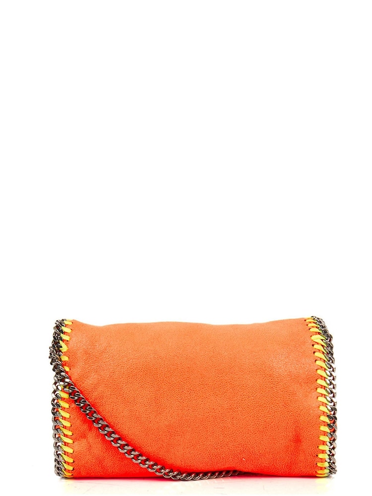 Stella McCartney Orange Falabella Clutch Vegan Leather Handbag - Image 2 of 5