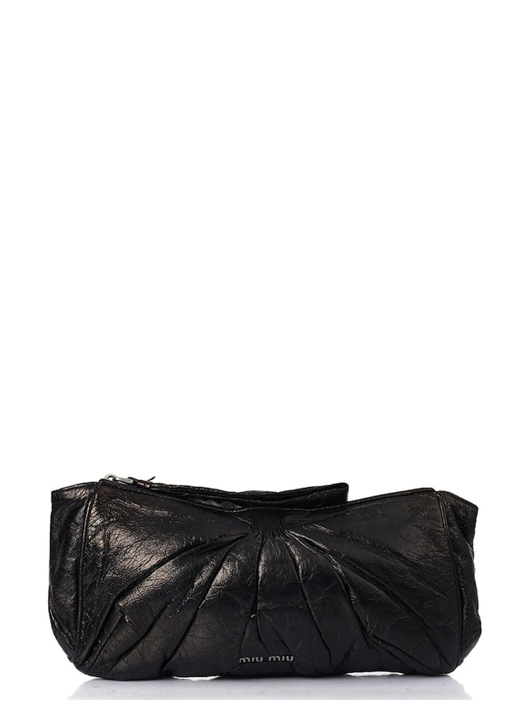 Miu Miu Black Clutch Leather Handbag - Image 1 of 6
