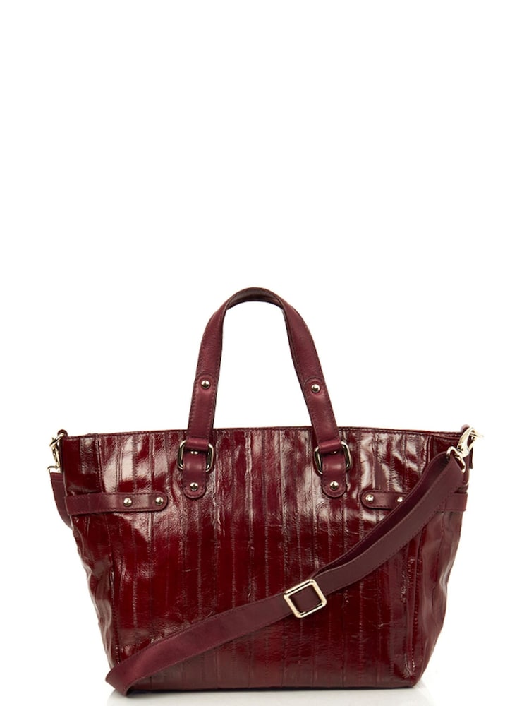Jimmy Choo Red Tote Exotic Effect Leather Handbag - Image 2 of 6