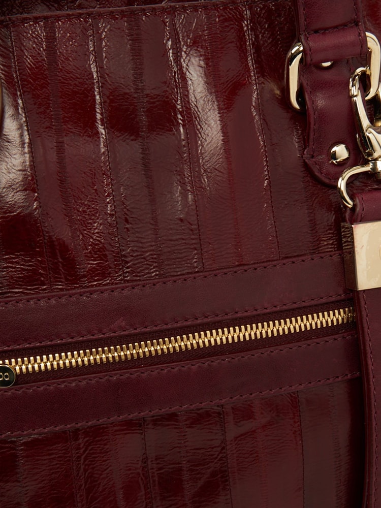 Jimmy Choo Red Tote Exotic Effect Leather Handbag - Image 6 of 6