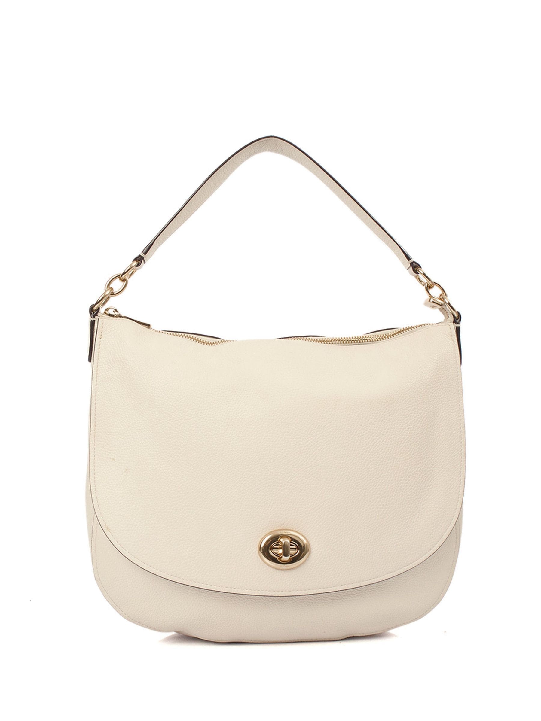 Buy COACH Natural Turnlock Tote Leather Handbag from the