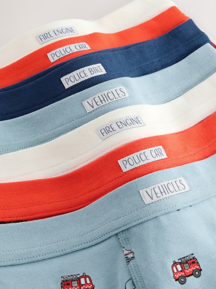 Red/Blue Emergency Vehicles Boxers 7 Pack (1.5-12yrs) - Image 8 of 8 Red/Blue Emergency Vehicles Boxers 7 Pack (1.5-12yrs) - Image 8 of 8