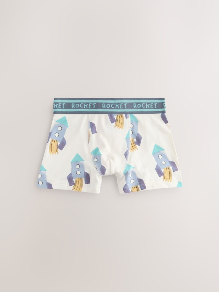 Purple/Green Space Print Boxers Trunks 5 Pack (1.5-12yrs) - Image 5 of 9