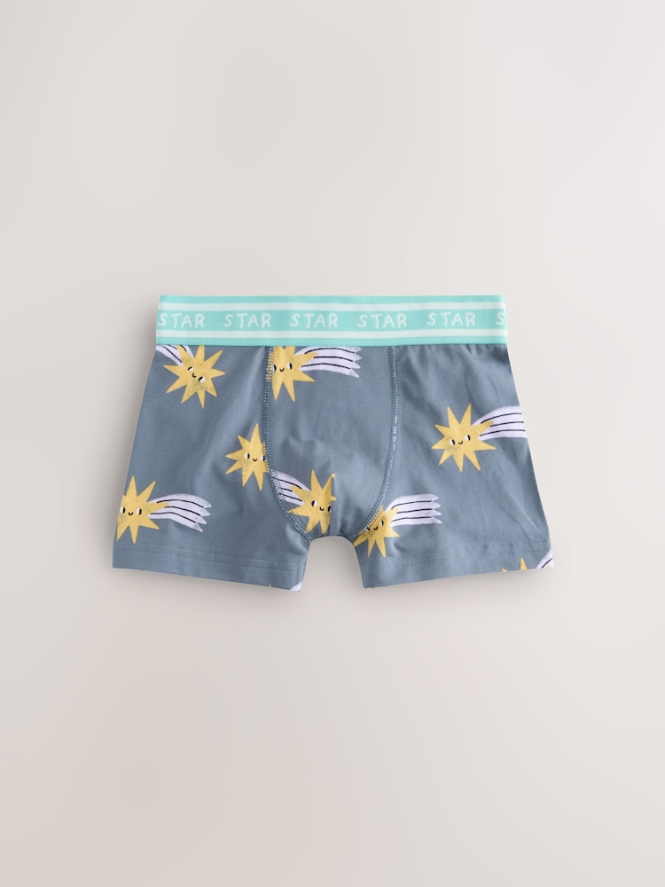 Purple/Green Space Print Boxers Trunks 5 Pack (1.5-12yrs) - Image 7 of 9