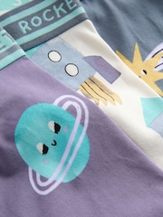 Purple/Green Space Print Boxers Trunks 5 Pack (1.5-12yrs) - Image 8 of 9