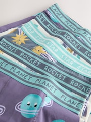 Purple/Green Space Print Boxers Trunks 5 Pack (1.5-12yrs) - Image 9 of 9