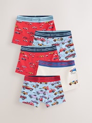 Red/Blue Racing Cars Boxers Trunks 5 Pack (1.5-12yrs) - Image 1 of 7
