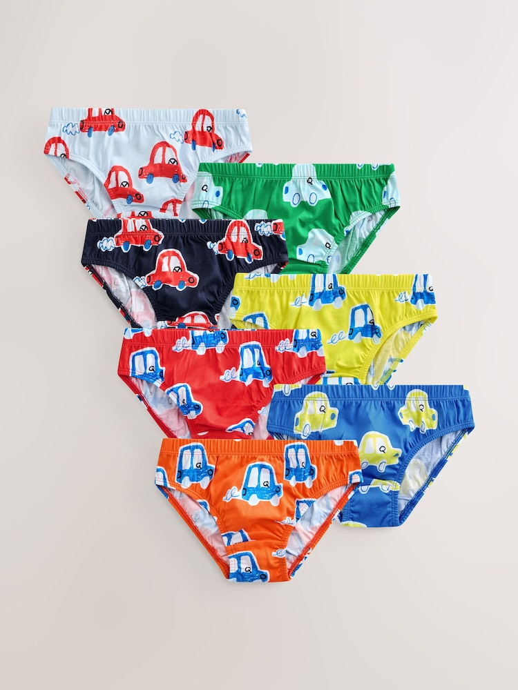 Multi Car Print Cotton Briefs 7 Pack (1.5-10yrs) - Image 1 of 11