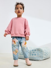 Denim, Mittelblau - Floral Appliqué Jeans (3mths-7yrs) - Bild 3 von 10