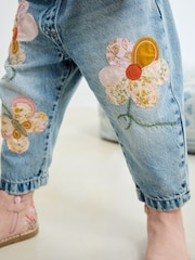 Denim, Mittelblau - Floral Appliqué Jeans (3mths-7yrs) - Bild 6 von 10