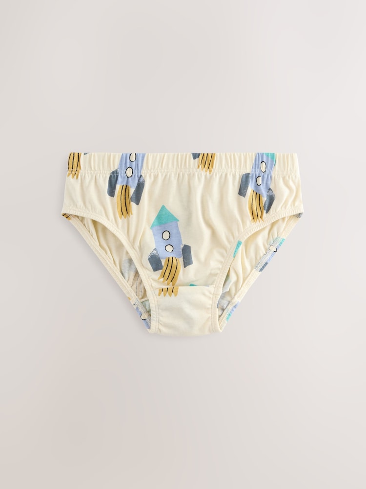 Space Print 100% Cotton Printed Briefs 5 Pack (1.5-10yrs) - Image 2 of 9