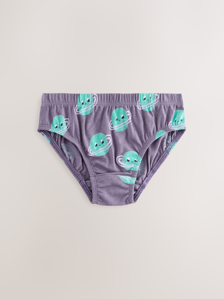 Space Print 100% Cotton Printed Briefs 5 Pack (1.5-10yrs) - Image 3 of 9