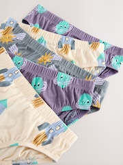 Space Print 100% Cotton Printed Briefs 5 Pack (1.5-10yrs) - Image 9 of 9