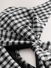 Black/White Crinkle Gingham Cutout Plunge Tummy Control Swimsuit - Image 9 of 10