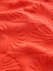 Red Textured Jacquard Unitard Swim Shorts - Image 8 of 8