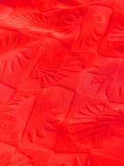 Red Shell Jacquard Plunge Tummy Control Swimsuit - Image 8 of 10