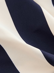 Navy/Cream Ruched Side Tummy Shaping Control Swimsuit - Image 8 of 9