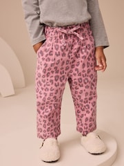 Pink Animal Print Tie Waist Jeans (3mths-7yrs) - Image 1 of 8