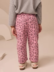 Pink Animal Print Tie Waist Jeans (3mths-7yrs) - Image 2 of 8