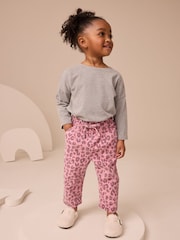 Pink Animal Print Tie Waist Jeans (3mths-7yrs) - Image 3 of 8