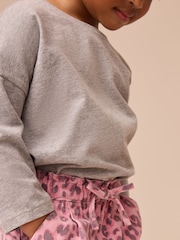 Pink Animal Print Tie Waist Jeans (3mths-7yrs) - Image 4 of 8