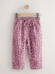 Pink Animal Print Tie Waist Jeans (3mths-7yrs) - Image 5 of 8