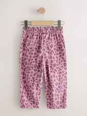 Pink Animal Print Tie Waist Jeans (3mths-7yrs) - Image 6 of 8