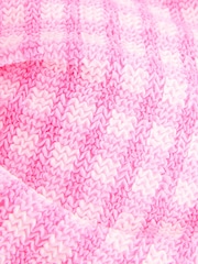 Pink/White Crinkle Gingham Knot Front Crop Bikini Top - Image 3 of 4