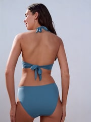 Steel Blue Embroidered Non Padded Wired Bikini Top - Image 4 of 9