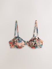 Teal/Pink Metallic Animal Non Padded Wired Bikini Top - Image 6 of 8