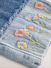 Denim Floral Embroidered Wide Leg Jeans And Jacket Set (3mths-7yrs) - Image 9 of 9