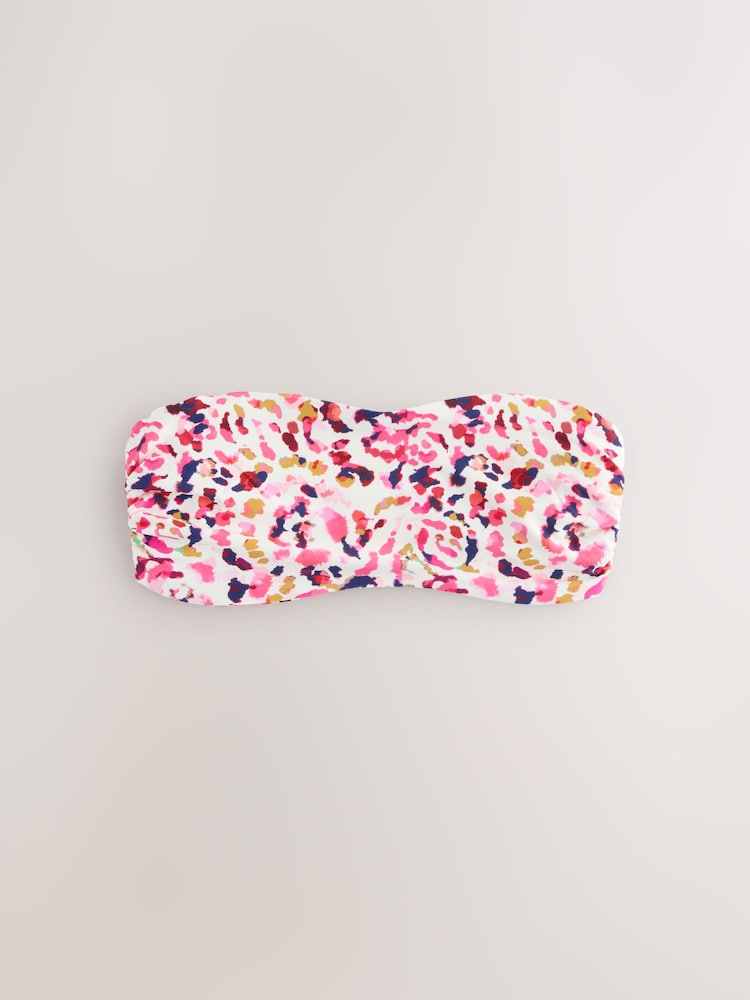 White Spot/Pink Stripe Reversible Bandeau Bikini Top - Image 2 of 4