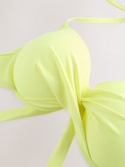 Lime Yellow Padded Wired Plunge Bikini Top - Image 2 of 3