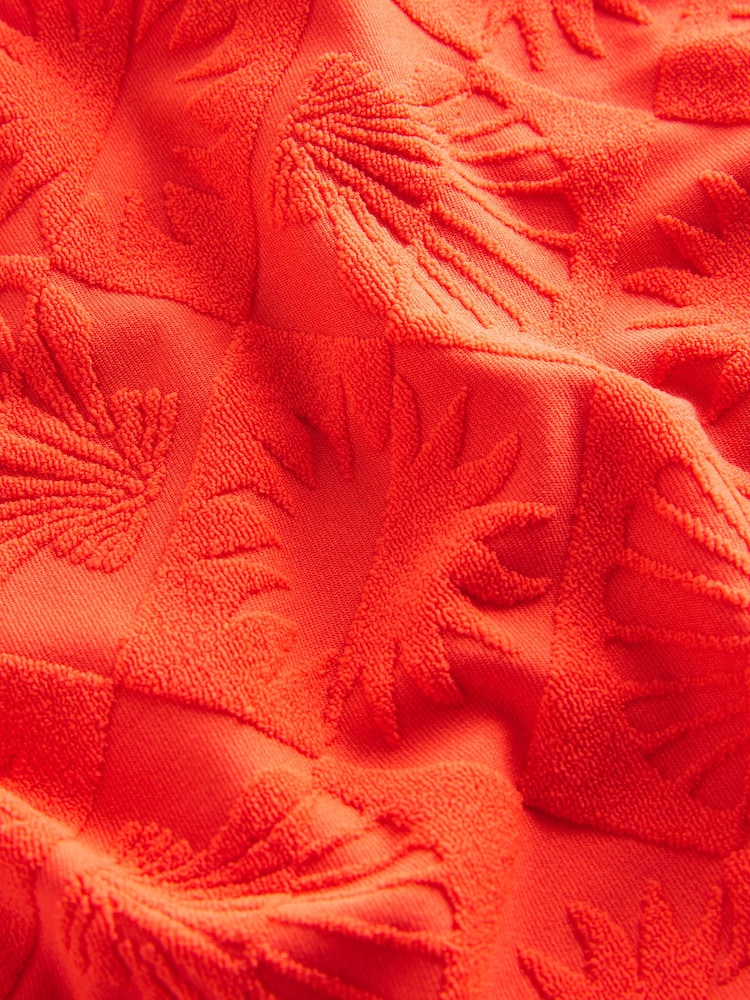 Red Textured Jacquard High Leg Bikini Bottoms - Image 2 of 3 Red Textured Jacquard High Leg Bikini Bottoms - Image 2 of 3