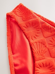 Red Textured Jacquard High Leg Bikini Bottoms - Image 3 of 3