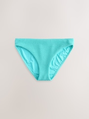 Aqua Blue Crinkle High Leg Bikini Bottoms - Image 1 of 4