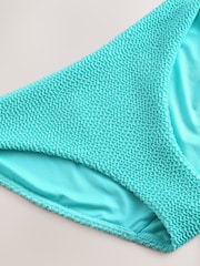 Aqua Blue Crinkle High Leg Bikini Bottoms - Image 4 of 4