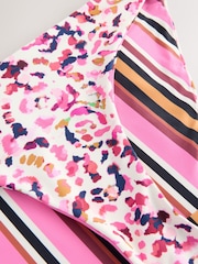 White Spot/Pink Stripe Reversible High Leg Bikini Bottoms - Image 7 of 7