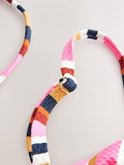Pink/Navy Textured Stripe Tummy Control High Leg Scoop Swimsuit - Image 9 of 9