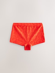 Red Textured Jacquard Cheeky Swim Shorts - Image 1 of 3